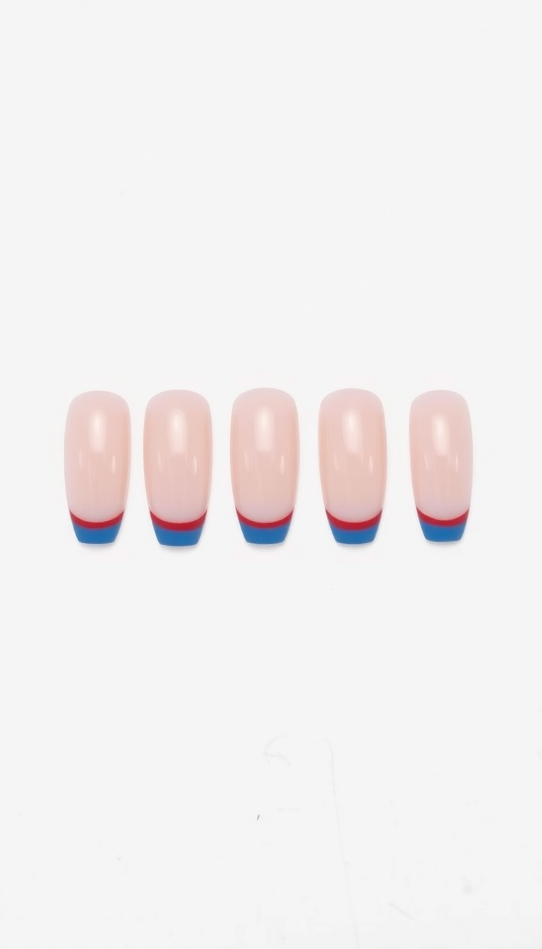 9. Red and Blue French Tips