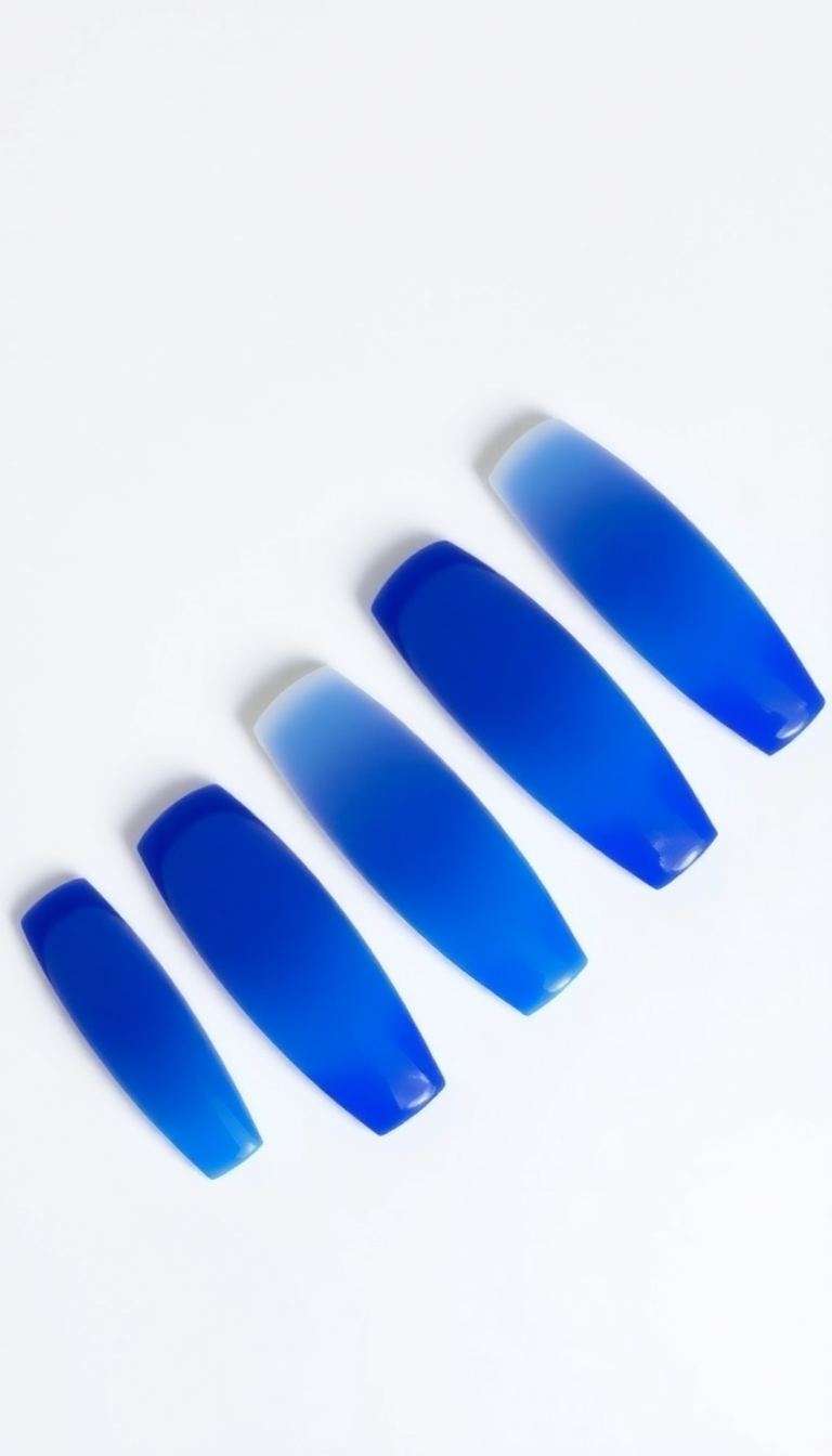 9. Royal Blue Ombre Nails