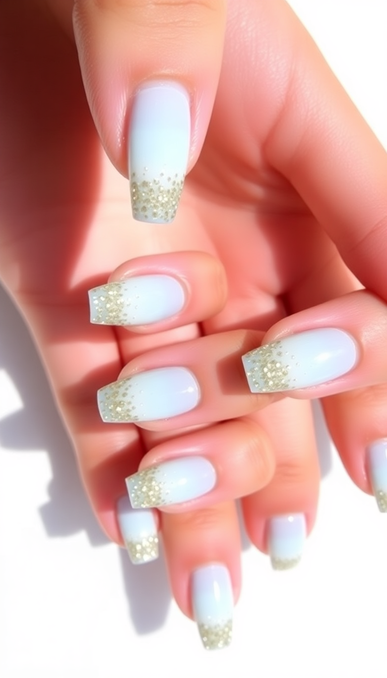 9. Sea Breeze Charm - Light Blue and Sandy Glitters