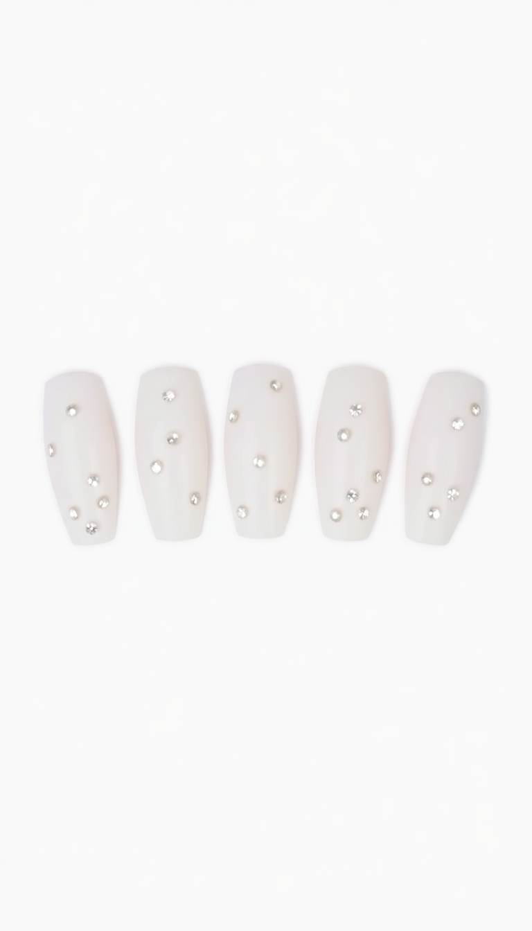 9. Soft Winter White with Crystal Details
