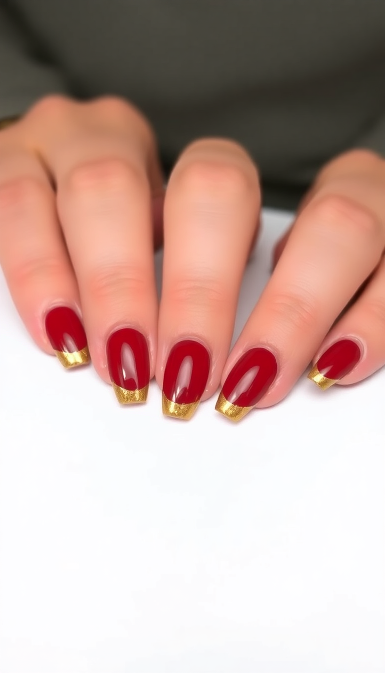 9. Velvet Red with Gold Tips